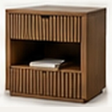 Fluted Panel Bedside Table — 45° angle view, concept preview, VC-HBT-002