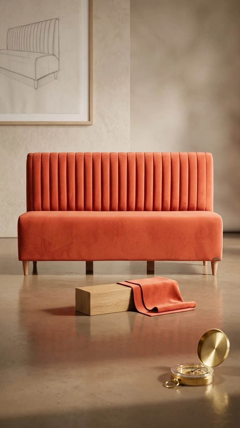 Upholstered restaurant bench sofa manufactured by Venus Creatives
