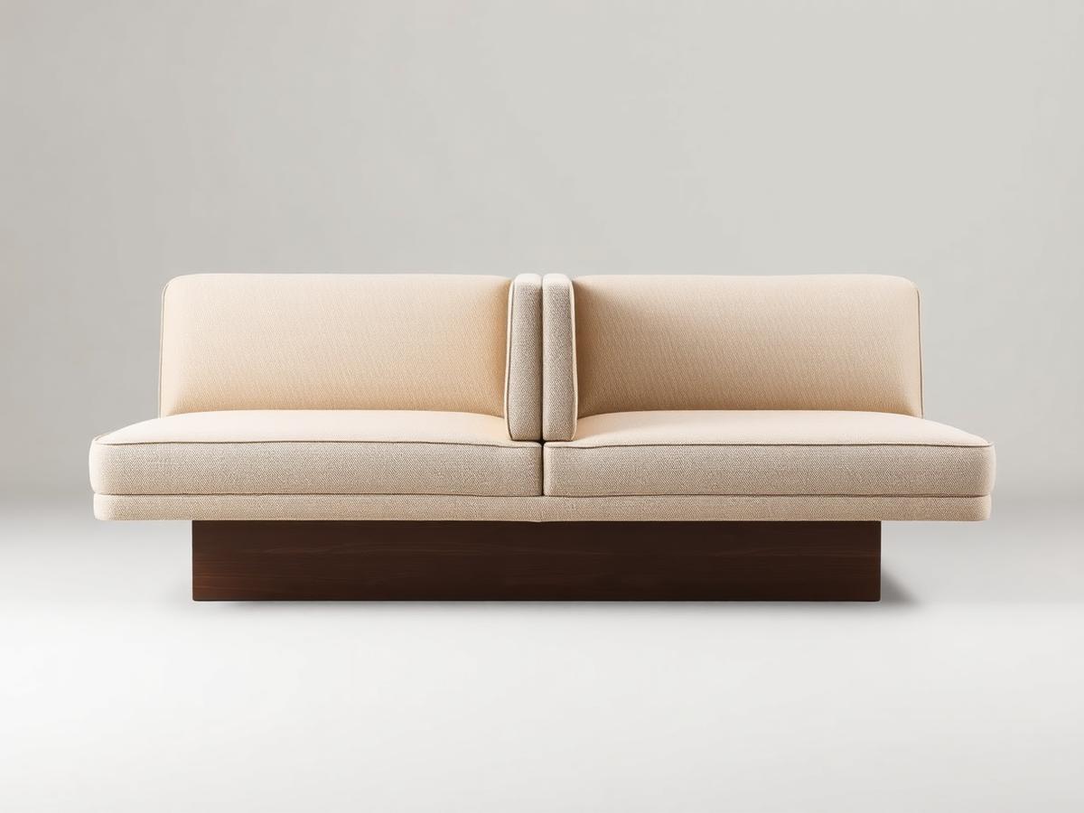 Back-to-back modular island restaurant sofa in boucle upholstery