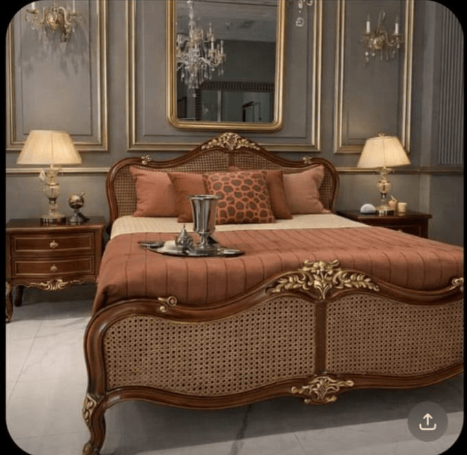 Carved Classic Cane Hotel Bed