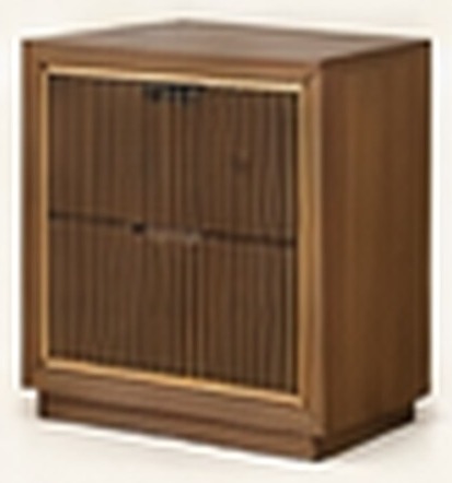 Ribbed Drawer Bedside Table — 45° angle view, concept preview, VC-HBT-008
