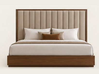 Vertical Panel Upholstered Bed — front view