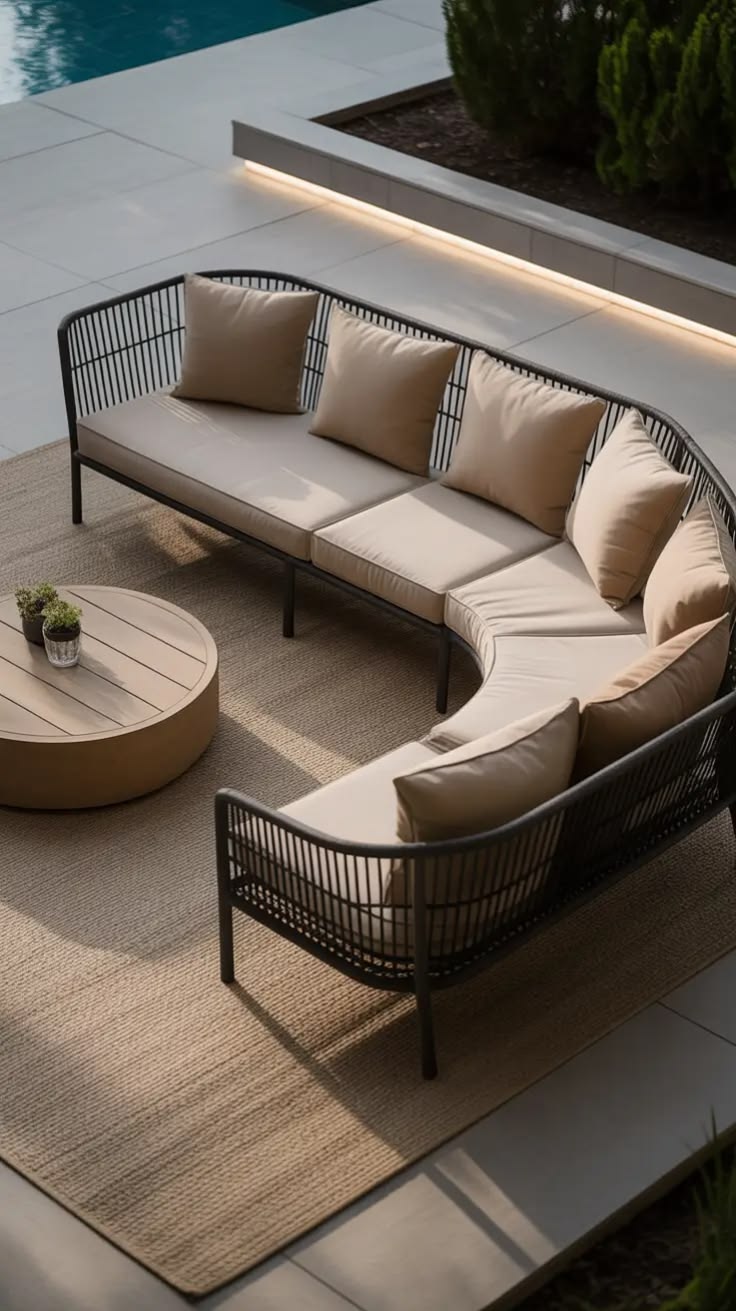 Curved Poolside Lounge Sofa — Venus Creatives outdoor furniture