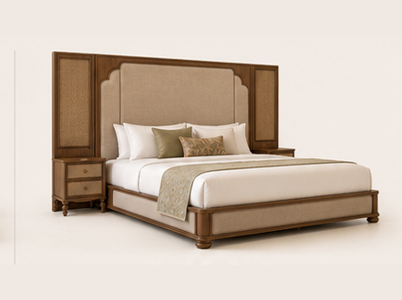 Heritage Extended Panel Hotel Bed — 45° angle view