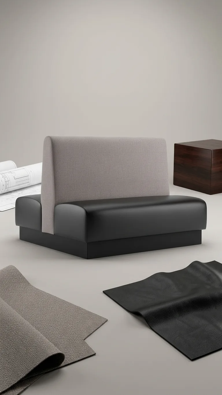 Custom upholstered restaurant sofa manufactured by Venus Creatives