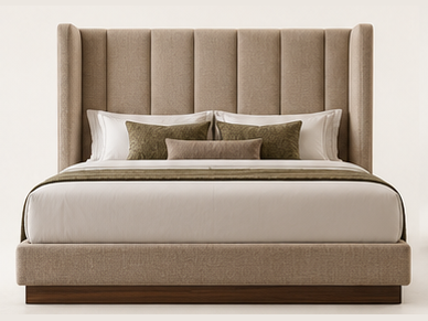 High Wingback Boutique Hotel Bed — front view