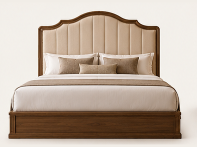 Classic Upholstered Crown Bed — front view