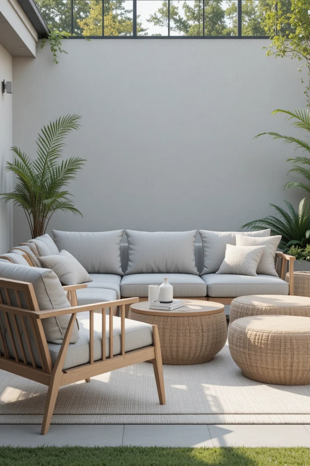 Woven Drum Outdoor Side Table — Venus Creatives outdoor furniture