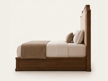Classic Upholstered Crown Bed — side view